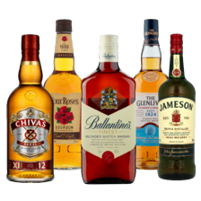 Glenlivet, Hivas Regal, Four Roses, Jameson of Ballantine whisky